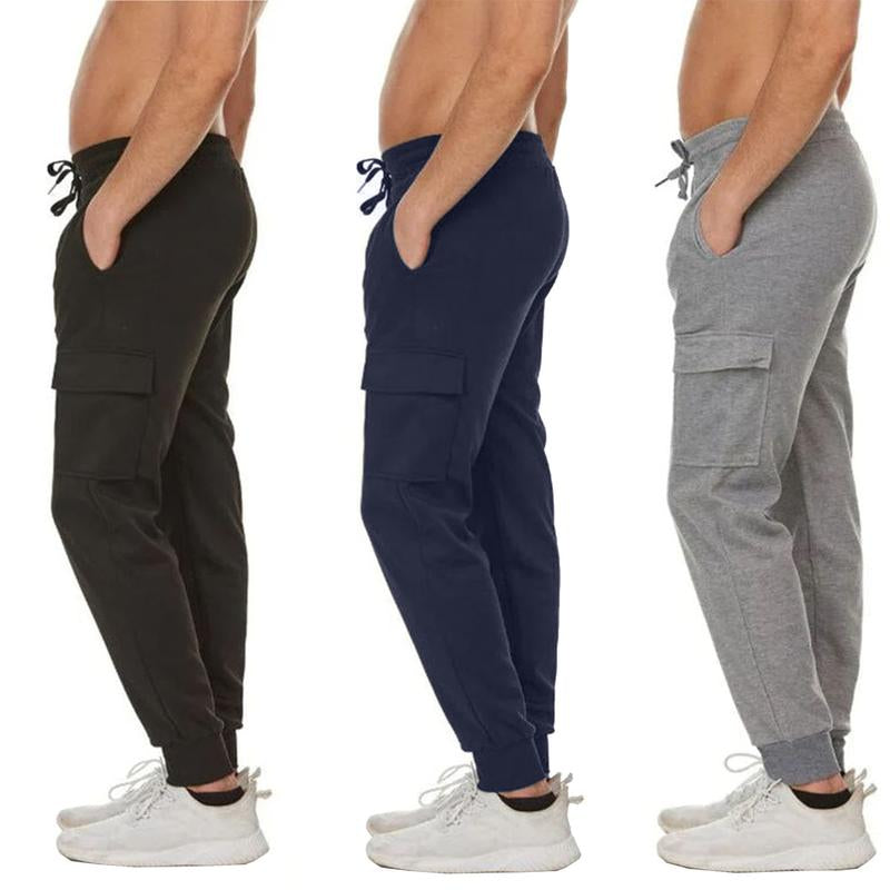 Men'S 3 Pack Fleece Active Athletic Jogger Sweatpants with Drawstring Sizes S-2XL Breathable