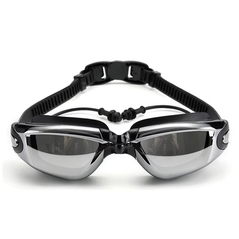 Electroplating Swimming Glasses Myopia Swimming Pool and Professional Waterproof Earplug Swimming Water Formula Glasses Diving