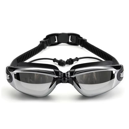 Electroplating Swimming Glasses Myopia Swimming Pool and Professional Waterproof Earplug Swimming Water Formula Glasses Diving