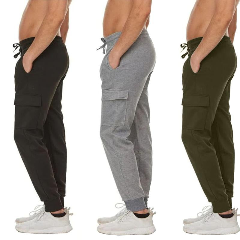 Men'S 3 Pack Fleece Active Athletic Jogger Sweatpants with Drawstring Sizes S-2XL Breathable