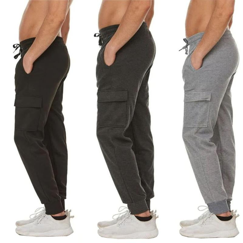 Men'S 3 Pack Fleece Active Athletic Jogger Sweatpants with Drawstring Sizes S-2XL Breathable