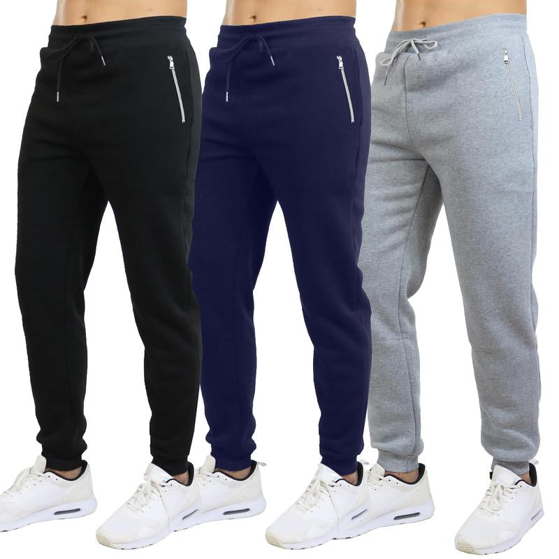 Men'S 3 Pack Fleece Active Athletic Jogger Sweatpants with Drawstring Sizes S-2XL Breathable