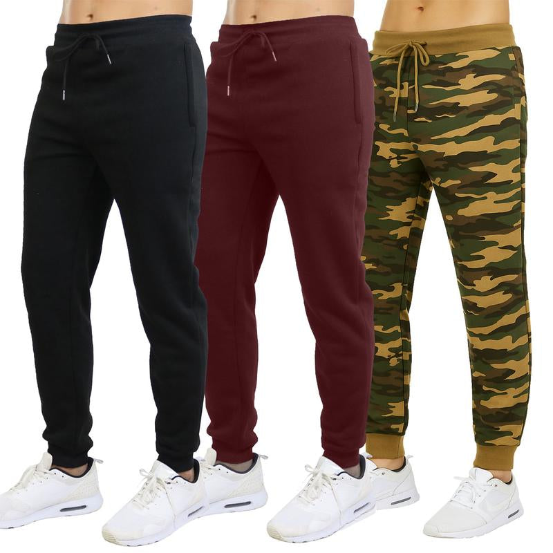Men'S 3 Pack Fleece Active Athletic Jogger Sweatpants with Drawstring Sizes S-2XL Breathable