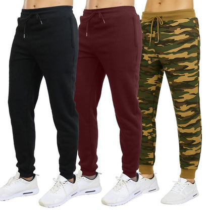 Men'S 3 Pack Fleece Active Athletic Jogger Sweatpants with Drawstring Sizes S-2XL Breathable