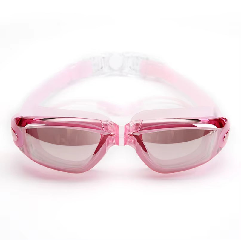 Electroplating Swimming Glasses Myopia Swimming Pool and Professional Waterproof Earplug Swimming Water Formula Glasses Diving