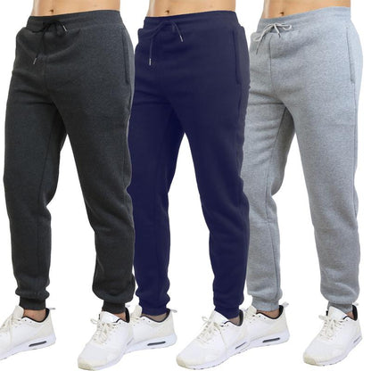 Men'S 3 Pack Fleece Active Athletic Jogger Sweatpants with Drawstring Sizes S-2XL Breathable