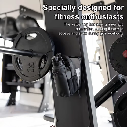 Magnetic Gym Bag Large Capacity Magnetic Carrier Bag with Phone Pocket Portable Gym Water Bottle Pouch Gym Accessories Organizer