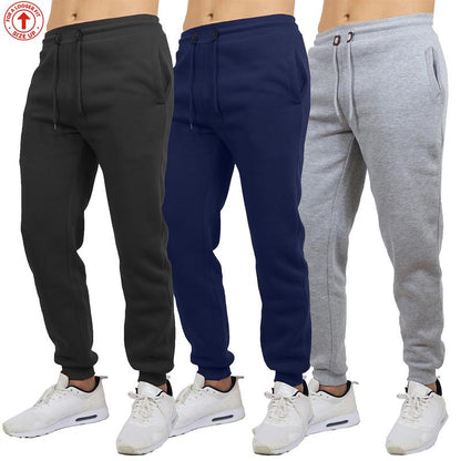 Men'S 3 Pack Fleece Active Athletic Jogger Sweatpants with Drawstring Sizes S-2XL Breathable