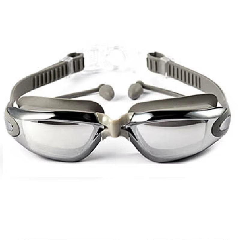 Electroplating Swimming Glasses Myopia Swimming Pool and Professional Waterproof Earplug Swimming Water Formula Glasses Diving