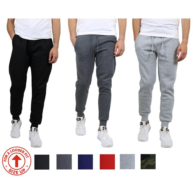 Men'S 3 Pack Fleece Active Athletic Jogger Sweatpants with Drawstring Sizes S-2XL Breathable