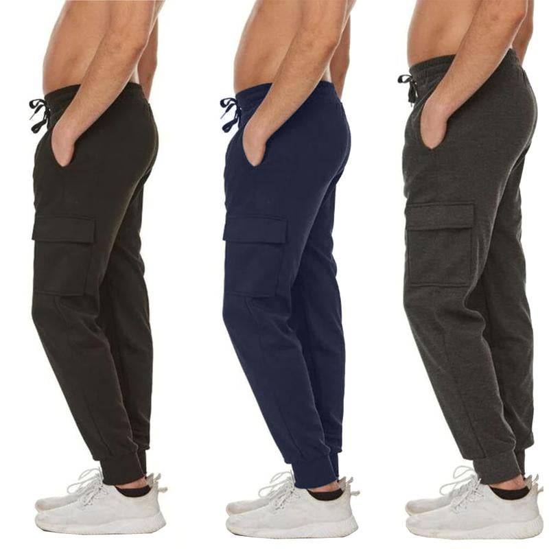 Men'S 3 Pack Fleece Active Athletic Jogger Sweatpants with Drawstring Sizes S-2XL Breathable